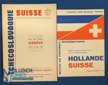 1956 Switzerland v Holland international friendly match programme 15 September 1956 at the Olympic