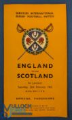 1945 England v Scotland Wartime Rugby Programme: As with lot 297, the slim orange 4pp effort from