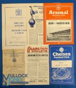 1953/54 Manchester Utd away match programmes Chelsea, Charlton Athletic, Arsenal, Spurs, Millwall (