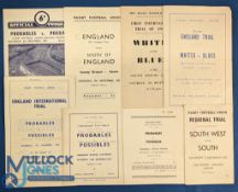 Probables v Possibles etc, English earlier Rugby Trial Programmes etc (8): Variety of venues for