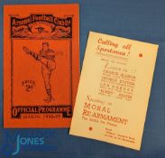 1938/39 Arsenal v Chelsea football programme 18 Feb, light fold, o/w appears G overall, plus