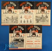 1954/55 Manchester Utd home match programmes Manchester City, Everton, Burnley, Blackpool, Bolton