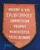 Period Rugby League Pennant: A Rugby XII Dubonnet Competition, Manchester v Celtic de Paris, (