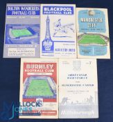 1957/58 Manchester Utd away Div. 1 match programmes v Bolton Wanderers, Blackpool, Manchester