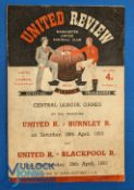 1952/53 Manchester Utd v Liverpool Div. 1 match programme 20 April 1953; age wear, fair. (1)
