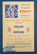 War Time 1941 England v Scotland match programme at Wembley 4 October 1941, 4 pager, has score and