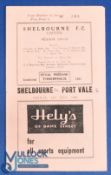1954 Shelbourne v Port Vale tour match programme 14 May 1954, Shelbourne had John Charles (Leeds