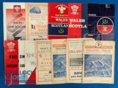 1948 on Wales Rugby Programme Bundle (11): Matches v England h and a 1948-51 inc, 76 & 77; with