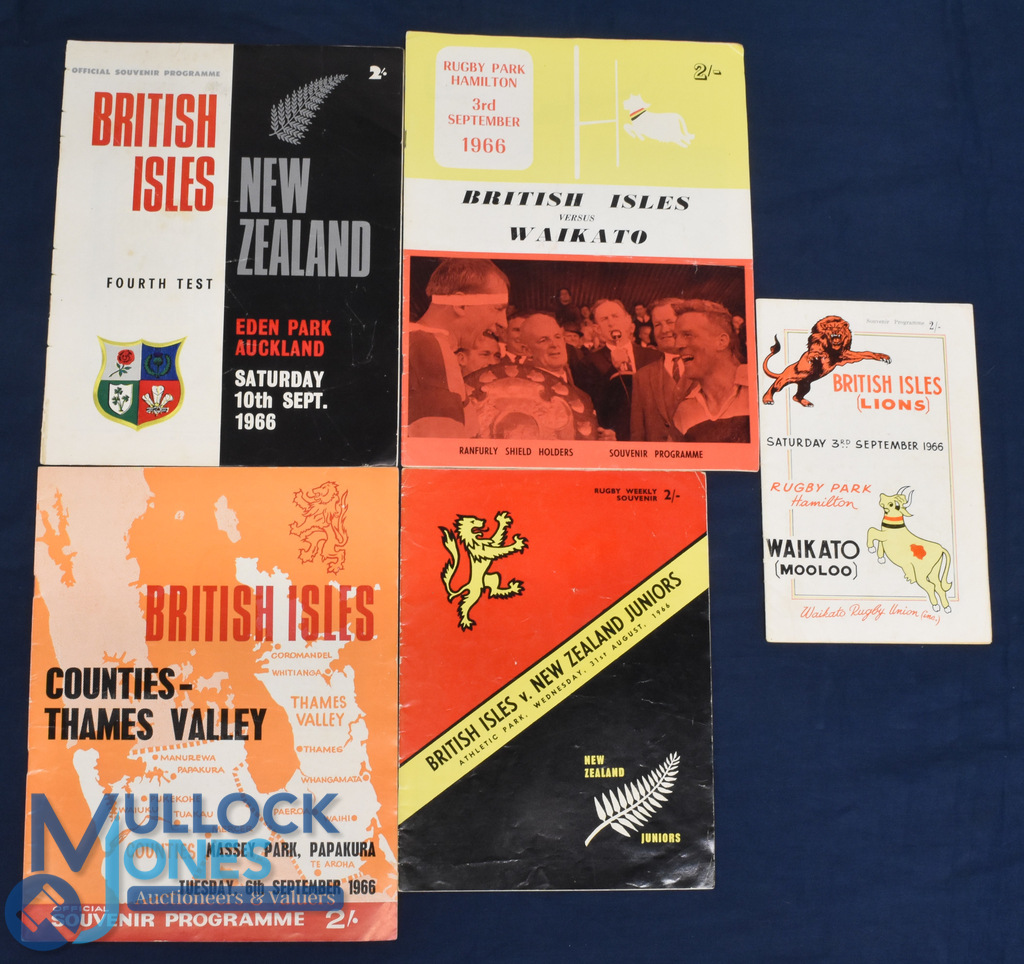 1966 British & I Lions in NZ Rugby Programmes (5): v NZ 4th test, NZ Juniors, Waikato (2 - Image 2 of 2