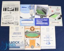 1956/57 Manchester Utd away match programmes v WBA, Aston Villa, Birmingham City (Sellotape to