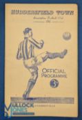 1953/54 Huddersfield Town v Manchester Utd Div. 1 match programme 31 October 1953 (1st match for the