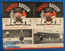 1950/51 Manchester Utd home league match programmes Sunderland (26 December), Newcastle Utd (2nd