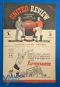 1947/48 Manchester Utd v Preston NE FAC match programme 28 February 1948 at Maine Road; team changes