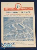 1951 England v France & v Scotland Rugby Programmes (2): The old Twickers 4pp card issues for this