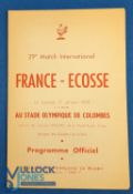 1959 France v Scotland Rugby programme: Last of the Fifties 'French Flimsies' for this fixture, in