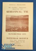 1955/56 FAC semi/final match programme at Villa Park, Manchester City v Spurs 17 March 1956;