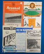 1952/53 Manchester Utd away match programmes to include Wolves, Preston NE, Bolton Wanderers,