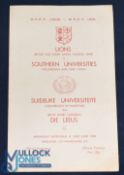 Scarce 1962 British & Irish Lions Rugby Programme: v S Universities at Cape Town, 4pp card, VG