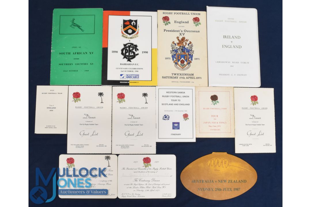 1969 English Interest VIP Rugby Programme & Much More (14): White leatherette covered I v Eng VIP