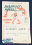 1957/58 European Cup Shamrock Rovers v Manchester Utd match programme 25 September 1957; mark to