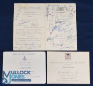 1955 British & I Lions in SA Rugby Invites & Signed Menu (3): Signed by almost all the Lions