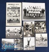 1961/62 black & white photograph of Rochdale FC team group players (17) - Tony Collins and Albert