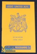 1956/57 Leeds Utd v Manchester Utd Div. 1 match programme 30 March 1957; no writing, good. (1) NB: