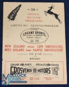 1960 Cape Universities v NZ All Blacks Rugby Programme: Carefully presented 38pp issue from Newlands