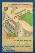 1947 FAC final match programme Charlton Athletic v Burnley at Wembley 26 April 1947; slight staple