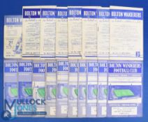 Selection of Bolton Wanderers home programmes 1949/50 Aston Villa, 1953/54 Blackpool, Arsenal,