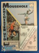 1987 Mousehole (Cornwall) v Manchester Utd match programme 12 August 1987 pre-season friendly;