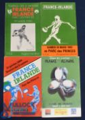 1980-1998 France v Ireland Rugby Programmes (4): 1980-84 inc. plus 1998. G/VG