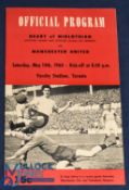 1960 American/Canadian Tour Heart of Midlothian v Manchester Utd match programme 14 May 1960 at