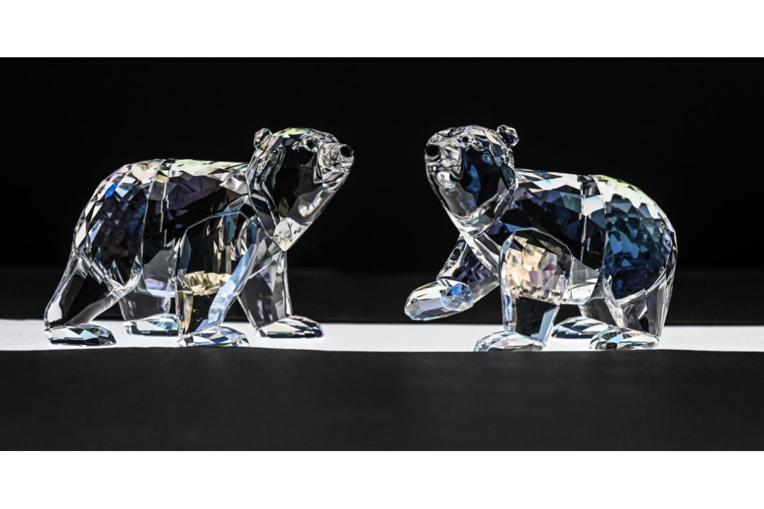 Swarovski Crystal Glass, 2011 Annual Edition 'Companion Polar Bear Cubs', boxed.