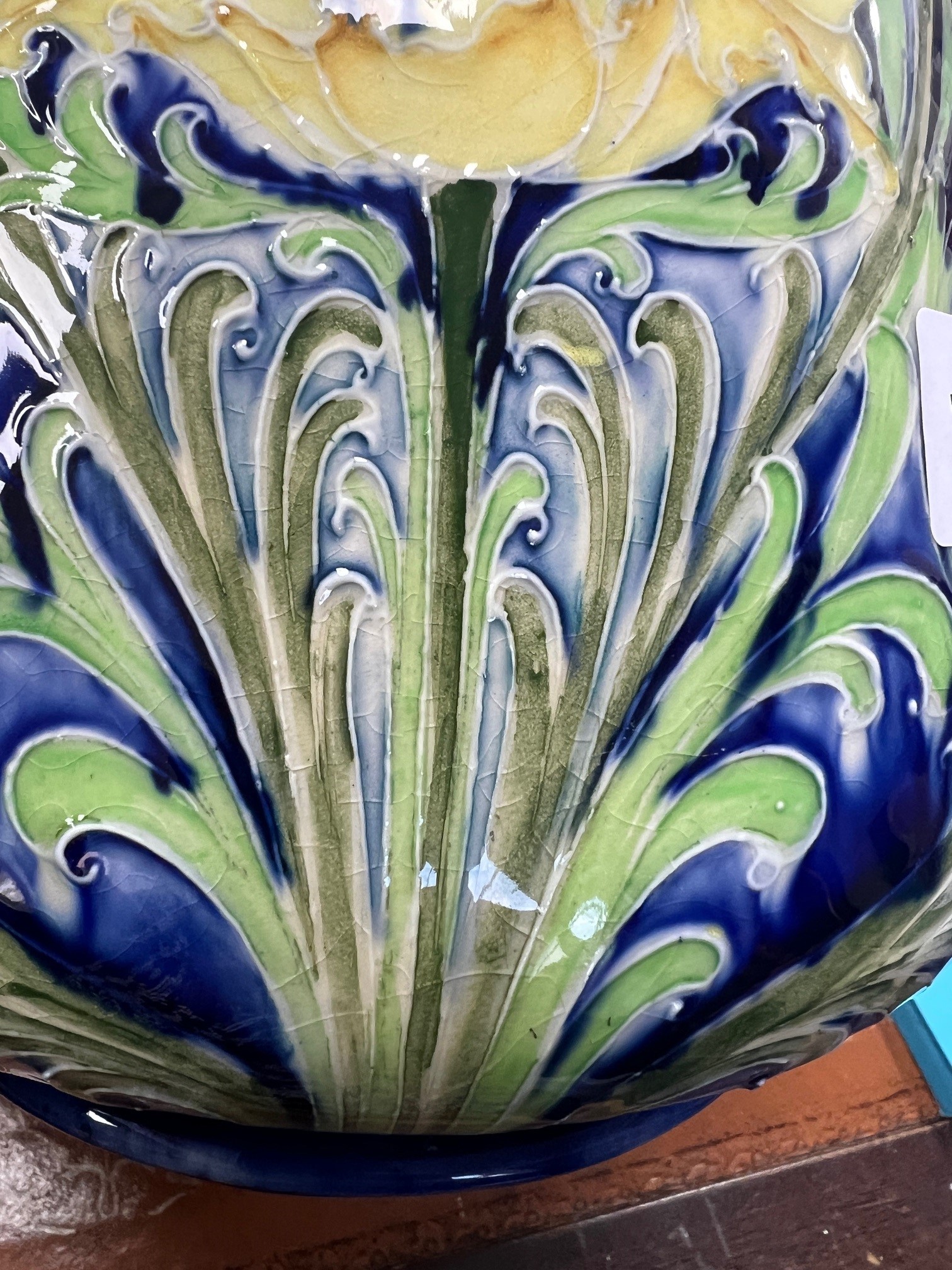 A William Moorcroft Florian ware vase decorated with yellow cornflowers, 21cm height, circa 1913. - Image 2 of 13