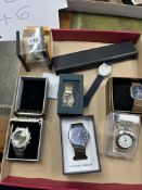 Seven various modern watches including Slazenger and Ravel.