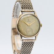 Omega, a 9ct gold gents wristwatch, backplate number 628232, movement number 14018038, total