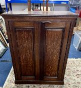 Free standing oak two door cupboard / bookcase, width 82cm