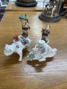 Coronet Ware Crested motorcyclist (Hounslow), Swan China Model of Bill Sykes dog (Earl