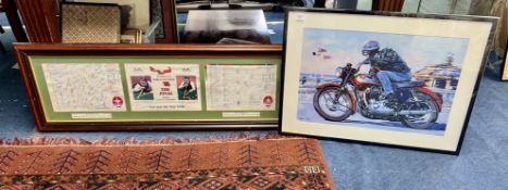 Modern Art, Motorcycling interest picture together with a montage of Snooker autographs including