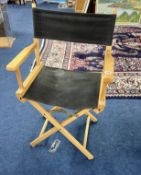A folding directors chair