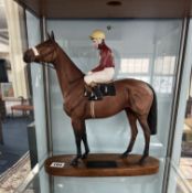 Beswick Connoisseur model of Red Rum Grand National Winner with plaque on wood plinth, height 33.