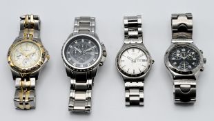 A collection of four gents wristwatches to include Swatch etc