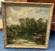 Oil Painting by Thomas Dingle Junior (1814 - 1919) overall size 33cm x 33cm. Born in Lambeth but