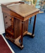 A 19th century rosewood Davenport, width 56cm