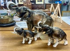 Royal Dux, set of three elephants