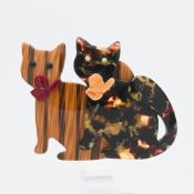 A Lea Stein cat brooch