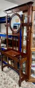 Edwardian mahogany Hallstand, width 92cm