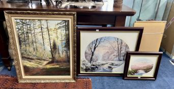 Brian Horswell, two oil on canvas paintings together with K.Shaw oil on canvas 'Early Morning,