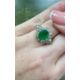 An 18ct yellow gold diamond and emerald cluster ring, size N. - Image 2 of 2